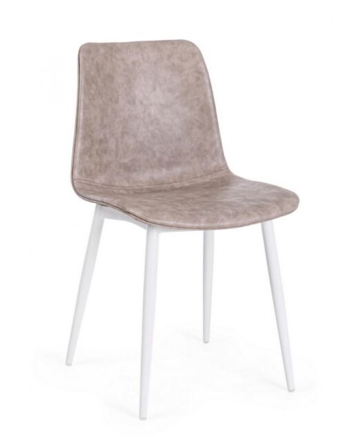 BIZZOTTO SEDIA KYRA BIANCO PU BEIGE VINTAGE