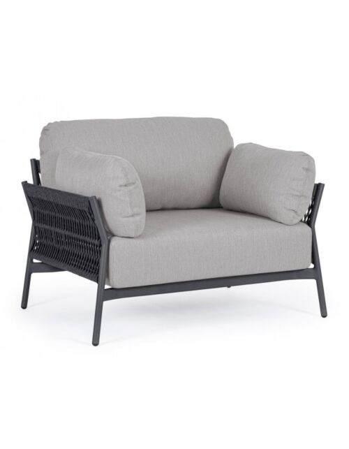 BIZZOTTO Poltrona da giardino con cuscini PARDIS antracite QS22/grafite