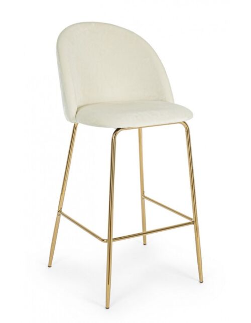 BIZZOTTO SGABELLO BAR CARRY VELLUTO BIANCO