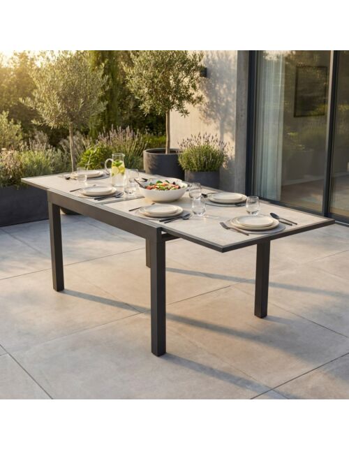 Tavolo da giardino allungabile CAMBRIDGE 120/240 × 90 antracite
