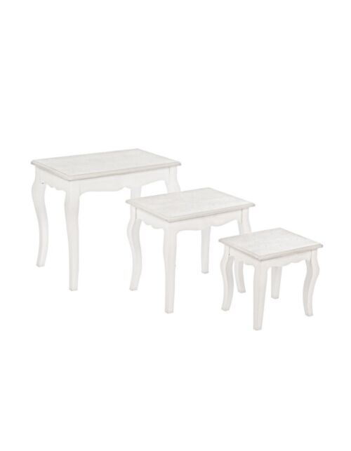 BIZZOTTO Set di tre tavolini CLORINE bianco