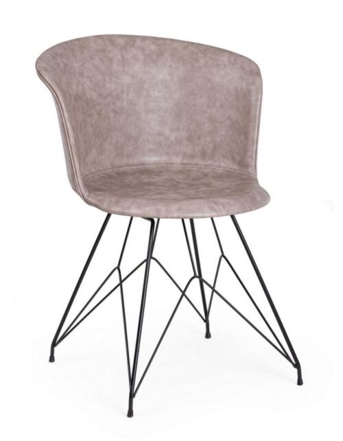 BIZZOTTO Sedia LOFT nera similpelle beige Vintage