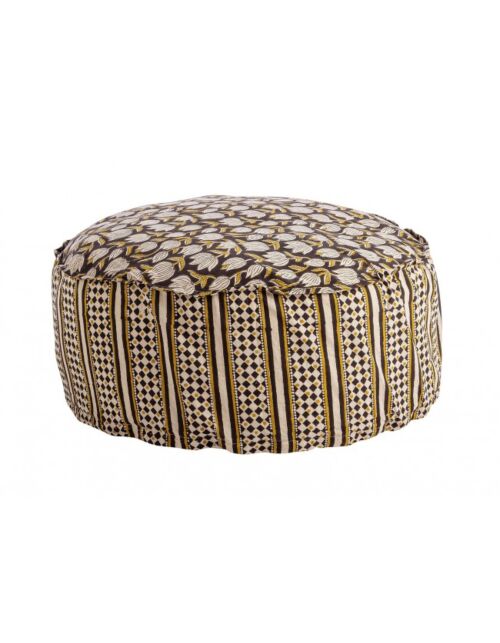 BIZZOTTO POUF CALAIS NERO C-TULIPANO-ROMBO D65X25