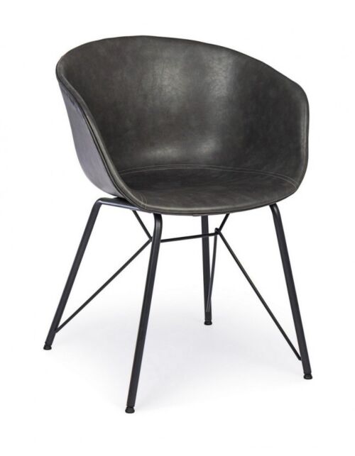 BIZZOTTO SEDIA WARHOL PU ANTRACITE VINTAGE