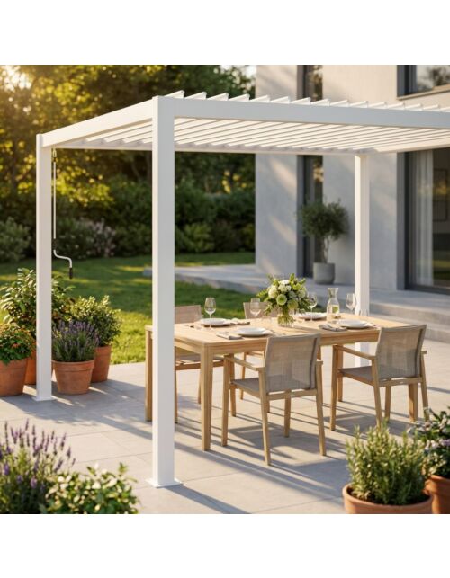 Pergola bioclimatica manuale 2 x 3 bianco