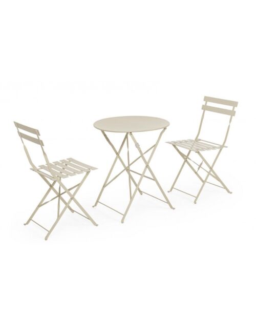 BIZZOTTO Set giardino 3 pezzi BISTROT AUSTIN – gypsum
