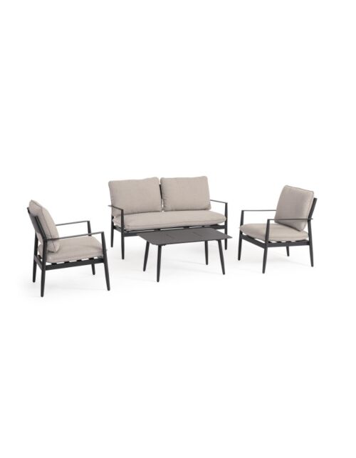 BIZZOTTO set da giardino SET4 con cuscini NEBULA antracite YK13-UK