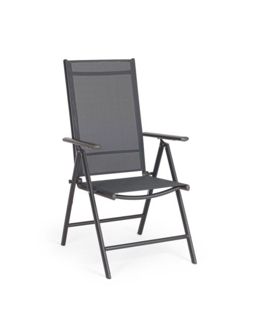 BIZZOTTO sedia da giardino MICHIGAN antracite – pieghevole, reclinabile
