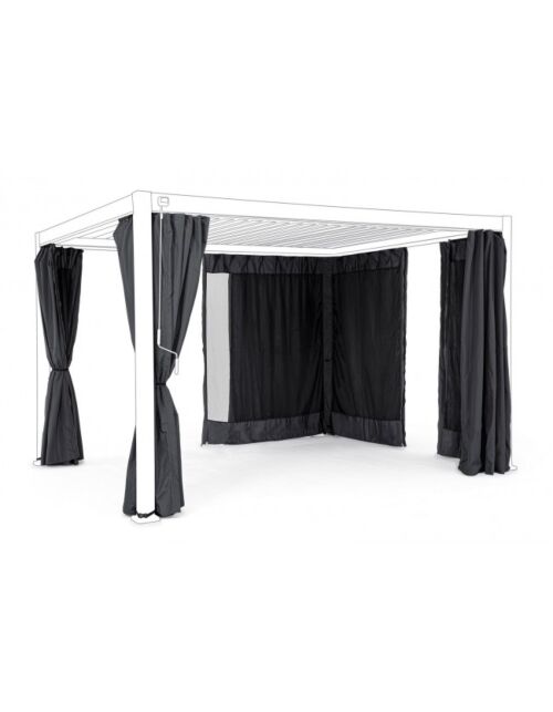 BIZZOTTO Set 4 teli laterali e zanzariere per pergola OCEAN 3x4 antracite