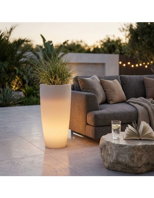 VASO LUMINOSO HYDRA 70 h CON LED MULTICOLOR E BATTERIA SOLARE