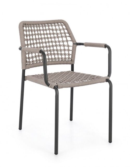 BIZZOTTO Sedia con braccioli RAJADA antracite/khaki