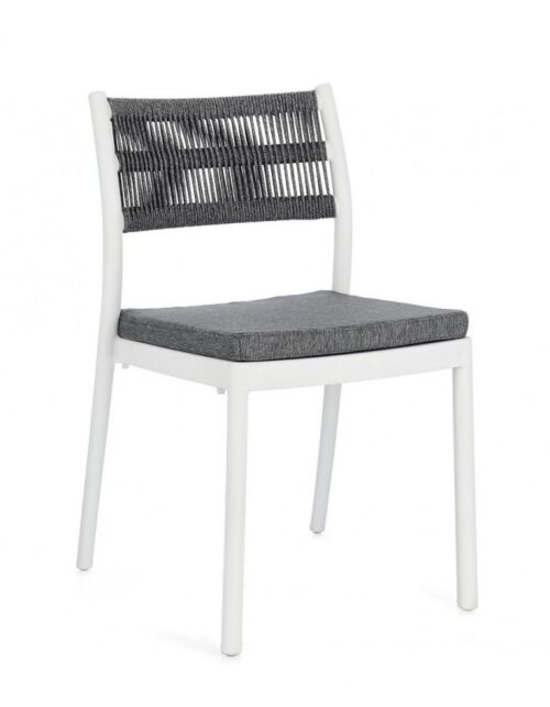 BIZZOTTO SEDIA C-C ALVIN BIANCO/GRIGIO SCURO
