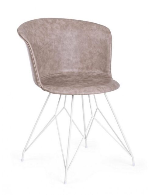 BIZZOTTO Sedia LOFT bianca similpelle Vintage