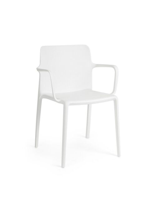 BIZZOTTO sedia da giardino CHLORIS bianco con braccioli – impilabile