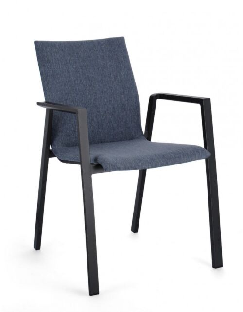 BIZZOTTO Sedia da giardino ODEON antracite-denim con braccioli