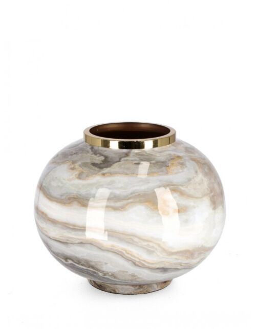 BIZZOTTO VASO MARSHA BOMB BIANCO GRIGIO ORO H25