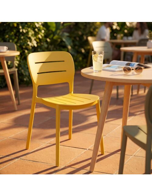 Sedia da giardino GISELLE senza braccioli – gialla