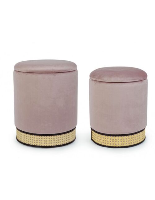 BIZZOTTO SET2 POUF CONTENITORE MILENA ROSA ANT
