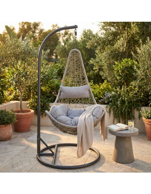 Dondolo PONZA con cuscini - WI806921-GREY