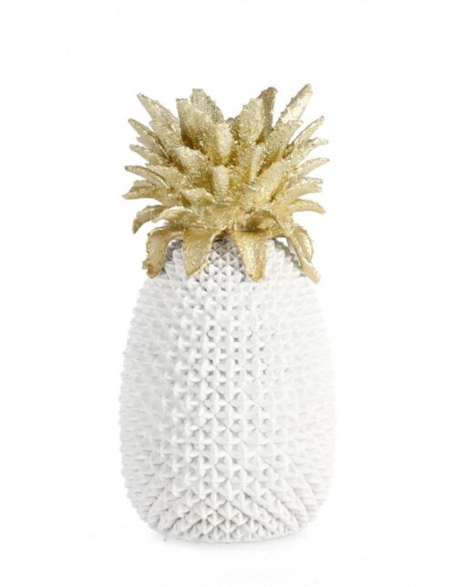 BIZZOTTO DECORAZIONE ANANAS SURABAYA BIANCO H49,5