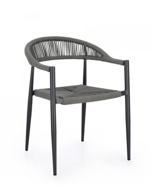BIZZOTTO Poltrona da giardino JANDIA antracite/grigio - impilabile