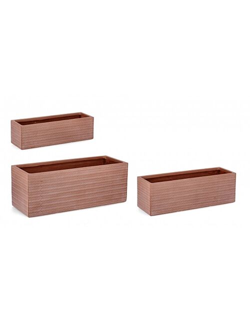 BIZZOTTO SET3 P.VASO TRESSAGE RETT TERRACOTTA