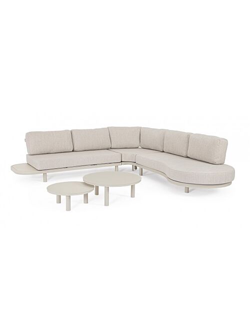 BIZZOTTO Set salotto angolare HERCULES MORNY – struttura in alluminio e cuscini beige