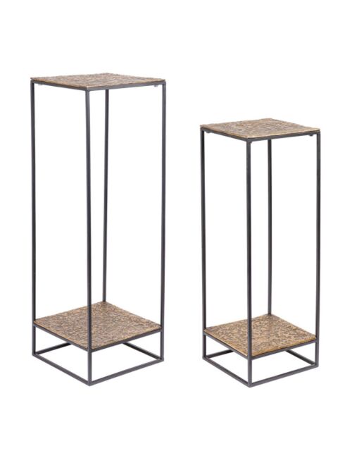 BIZZOTTO set 2 tavolini decorativi MYSORE oro alto