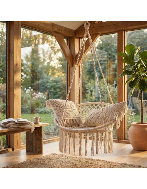 Amaca sospesa da giardino – SMARA beige - senza cuscini