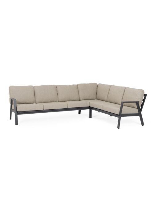 BIZZOTTO salotto angolare da giardino ANGOL con cuscini flaminio antracite JX55