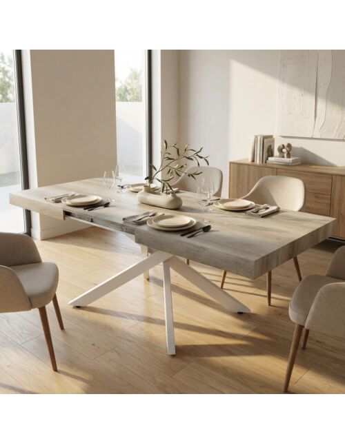 Tavolo allungabile DARREN naturale nodato 160/240 × 90