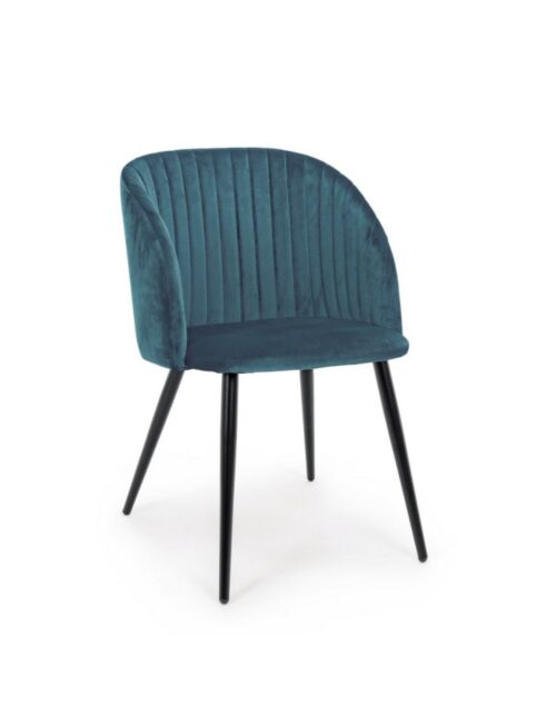 BIZZOTTO QUEEN sedia imbottita Velvet Blu