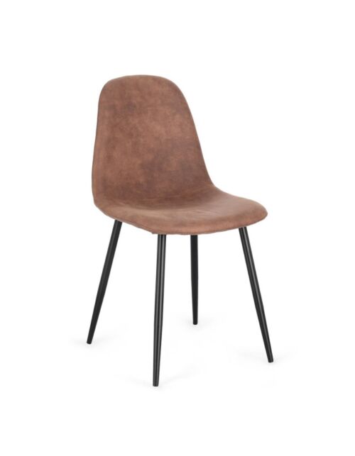 BIZZOTTO sedia imbottita NEW IRELIA nera / cognac
