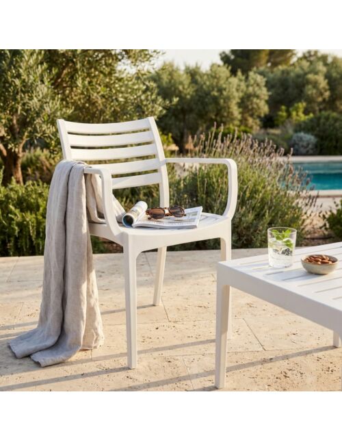 Sedia da giardino EVELINE – bianca