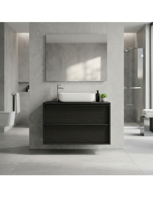 438986-S92 BAGNO SOSPESO CM 92 NERO BRUCIATO FRANCESCO