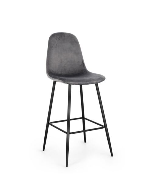 BIZZOTTO sgabello NEW IRELIA nero – grigio scuro (velluto)