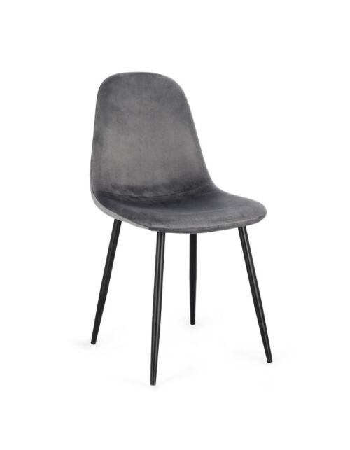 BIZZOTTO sedia imbottita da pranzo NEW IRELIA nera / grigio scuro velluto