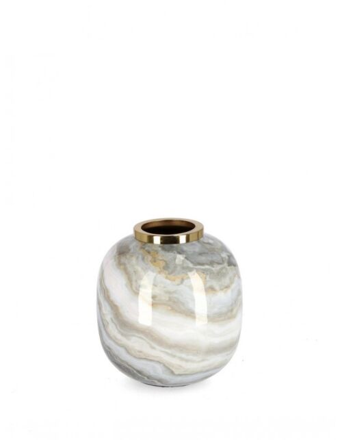BIZZOTTO VASO MARSHA TO BIANCO GRIGIO ORO H17