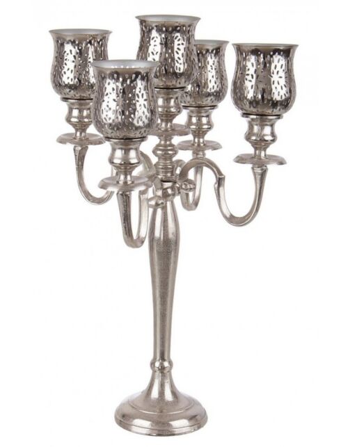 BIZZOTTO CANDELABRO SHARYN 5FUOCHI ARGENTO H62