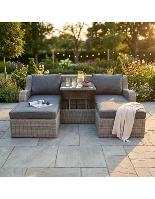 DIVANO CON 2 POUF PERU' C/CUSCINI WI-806879-GREY