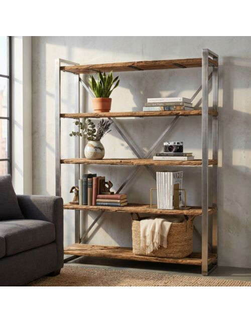 Scaffale ZEKE legno e metallo marrone