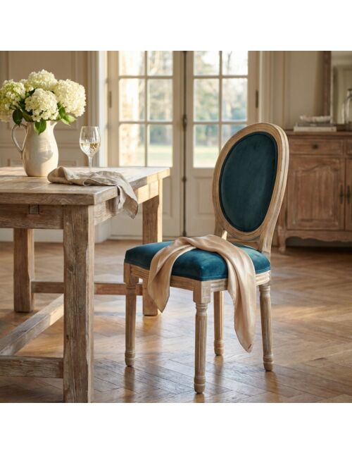 SEDIA CONSTANCE IN VELLUTO BLU