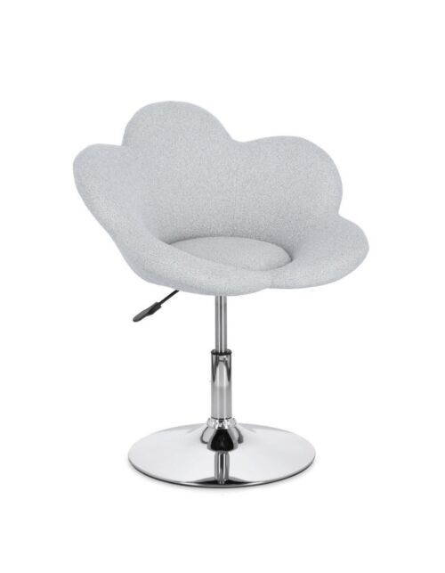 BIZZOTTO poltroncina girevole FLEUR grigio chiaro con base cromata