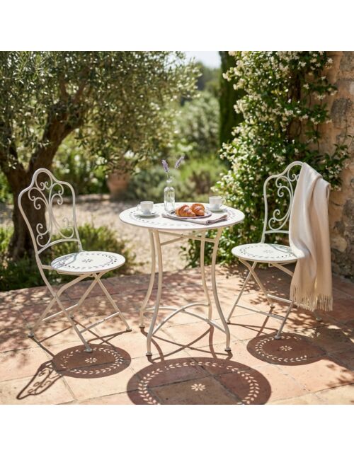 Set da giardino MORFEO - 2 sedie e tavolo rotondo Ø 60