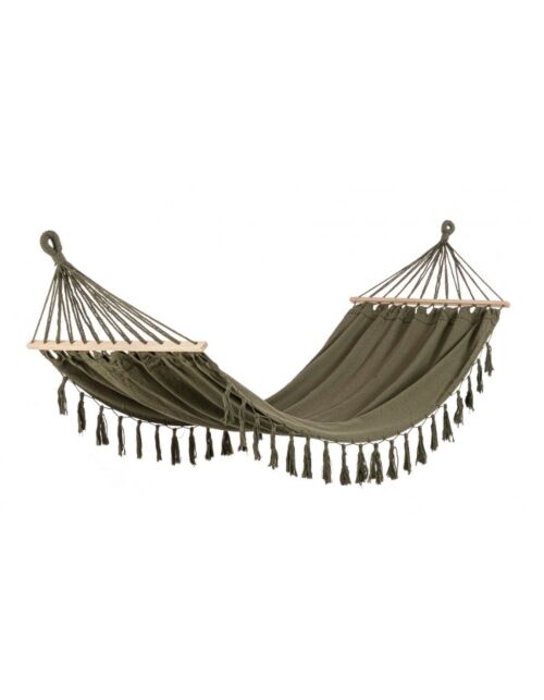 BIZZOTTO Amaca JUAN verde 100x200 cm - con barre in legno