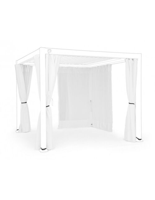 BIZZOTTO Set 4 teli laterali con zanzariere per pergola OCEAN 3x3 bianca