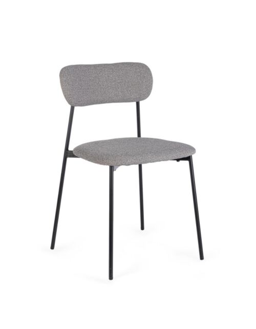 BIZZOTTO sedia imbottita INKA nero / grigio scuro