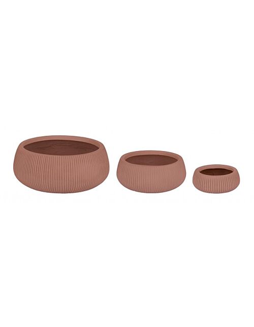 BIZZOTTO SET3 P.VASO RIBBED BOMB TERRACOTTA BASSO