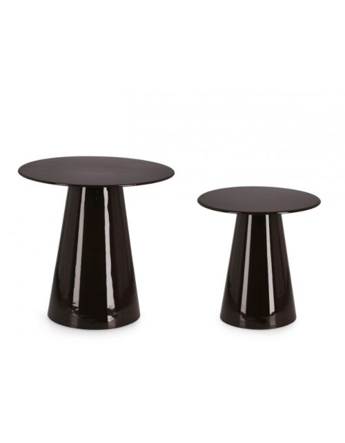 BIZZOTTO set 2 tavolini rotondi SALEMA neri