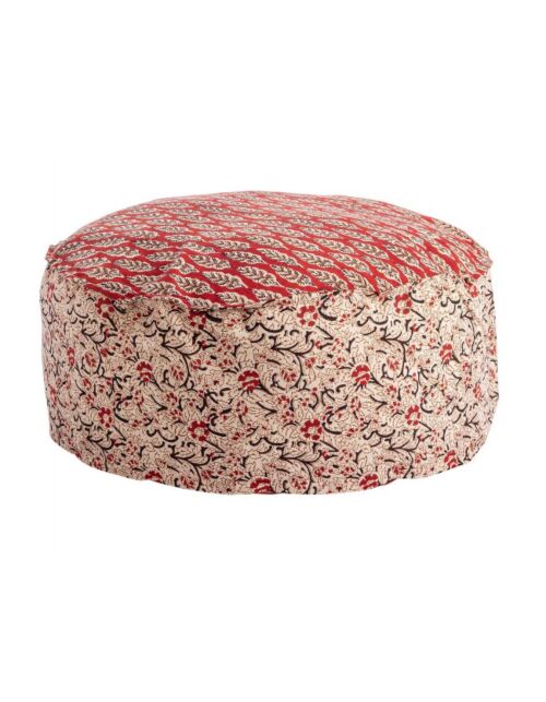 BIZZOTTO POUF LORIENT ROSSO C-FOGLIA-FIORE D65X25